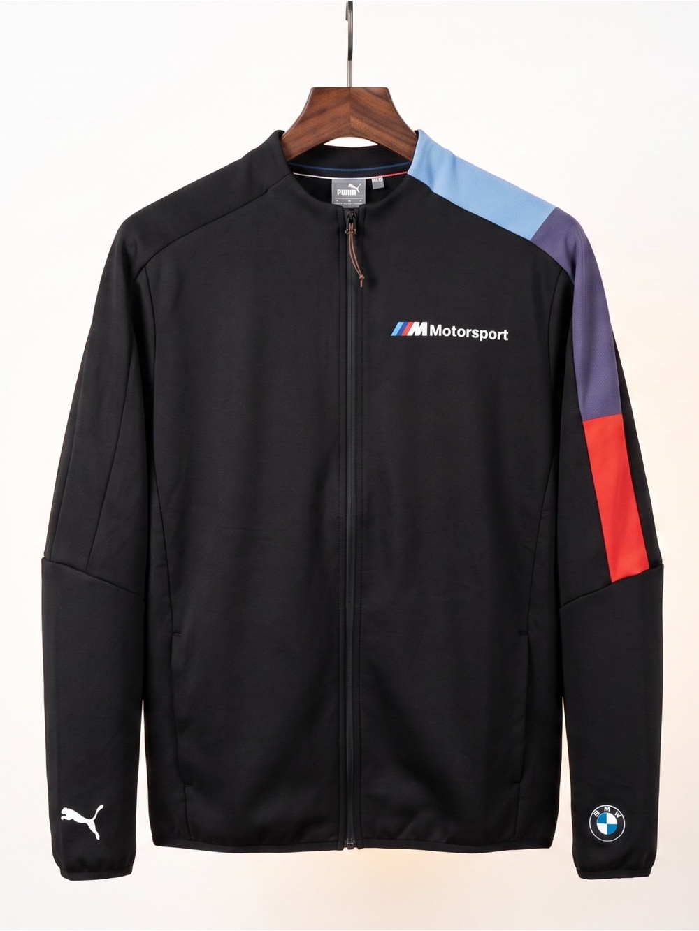 BMW M Motorsport Stripes Puma Logo Black Zip-Up LS Medium Jacket